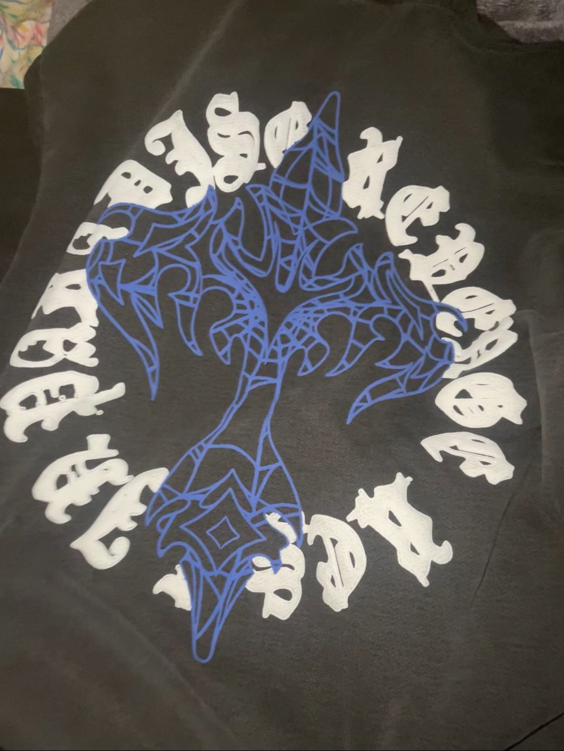 Revenge Web Cross Vintsge Balck Hoodie