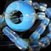 Vintage Stunning Opalescence Art Glass Drop Pendant Chunky Bead Necklace
