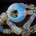 Vintage Stunning Opalescence Art Glass Drop Pendant Chunky Bead Necklace