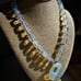 Vintage Stunning Opalescence Art Glass Drop Pendant Chunky Bead Necklace
