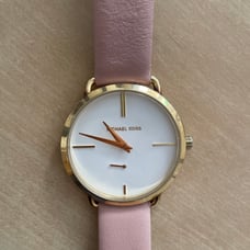 Michael Kors Gold-Tone Pyper Rose Leather Watch