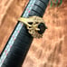 Size7 gold tone black and clear stone cocktail ring