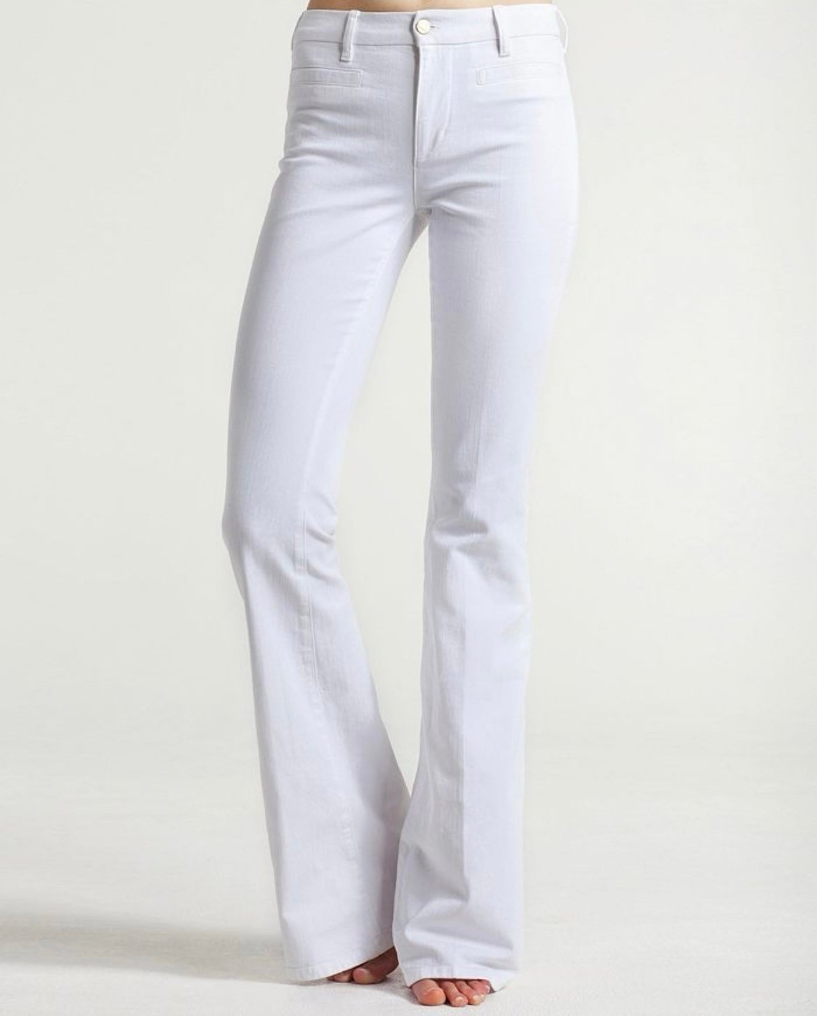 M.i.h. Power White Marakesh Stretch Slim Kick Flare Jean Sz 25