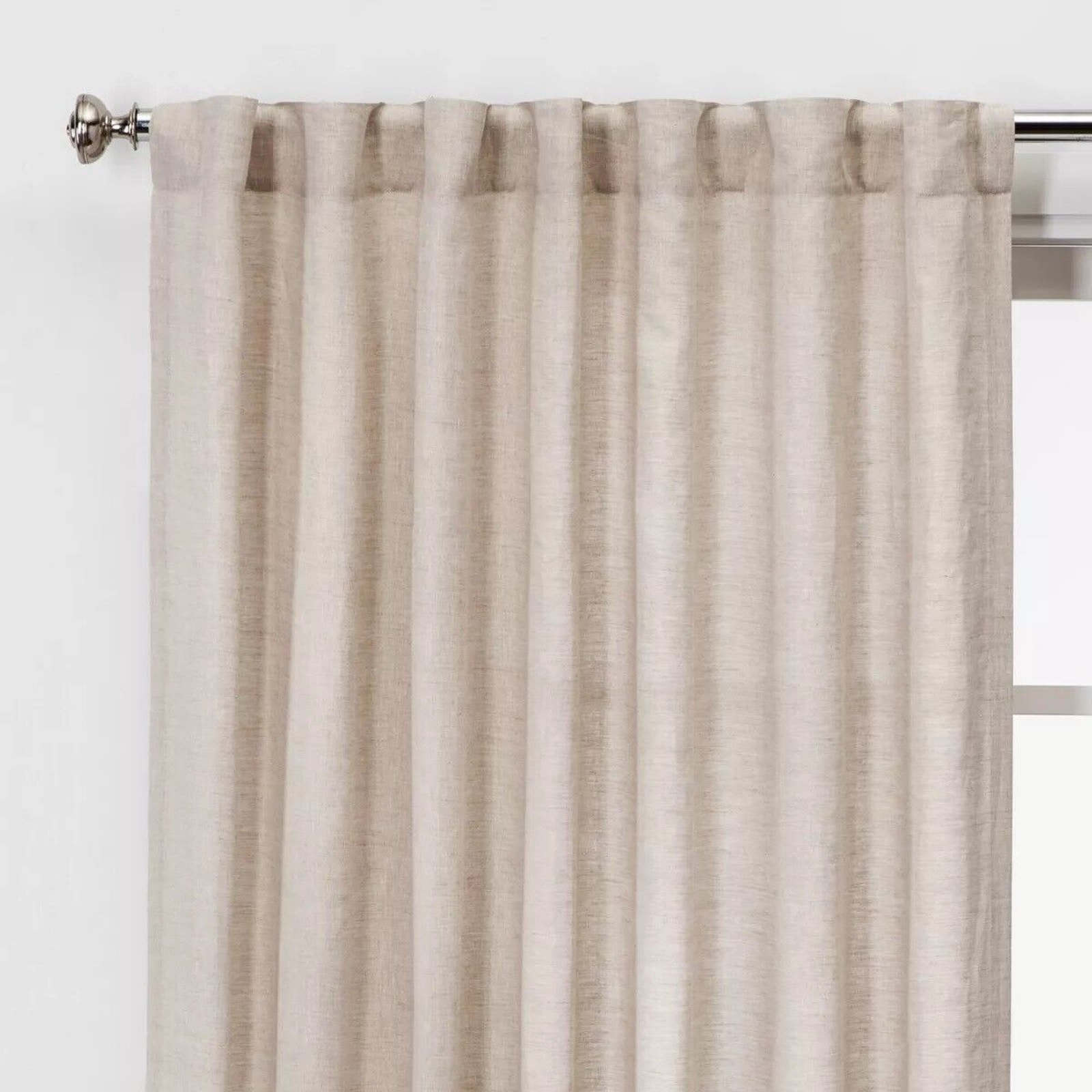 Threshold Light Filtering Linen Rod Pocket 54x108 Curtain Panel Natural*