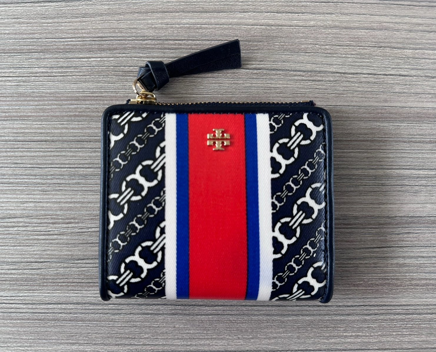 Tory Burch Gemini Link Mini Wallet Navy