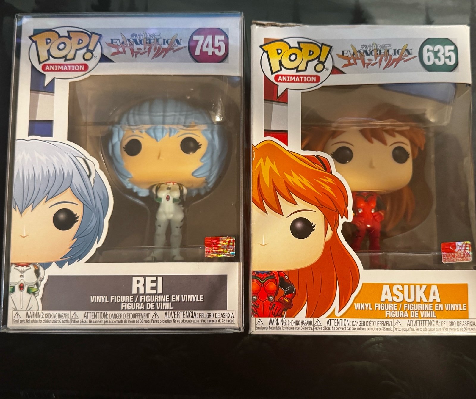 Neon Genesis Evangelion Rei (NM) and Asuka (Heavy Damage)Plugsuit Funko Pop