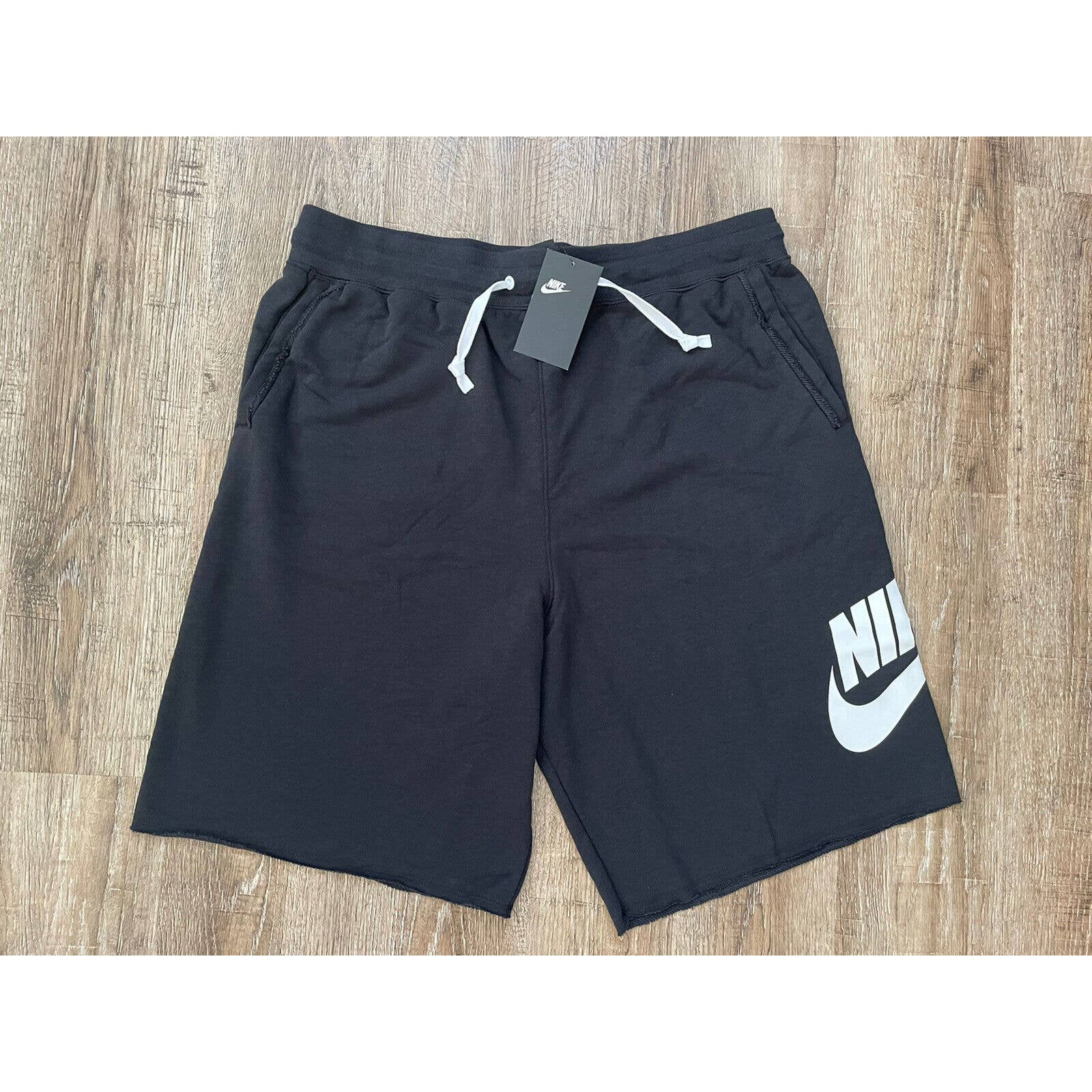 Nike NSW Men’s Alumni French Terry Shorts Black White Sz Medium-Tall AR2375-010