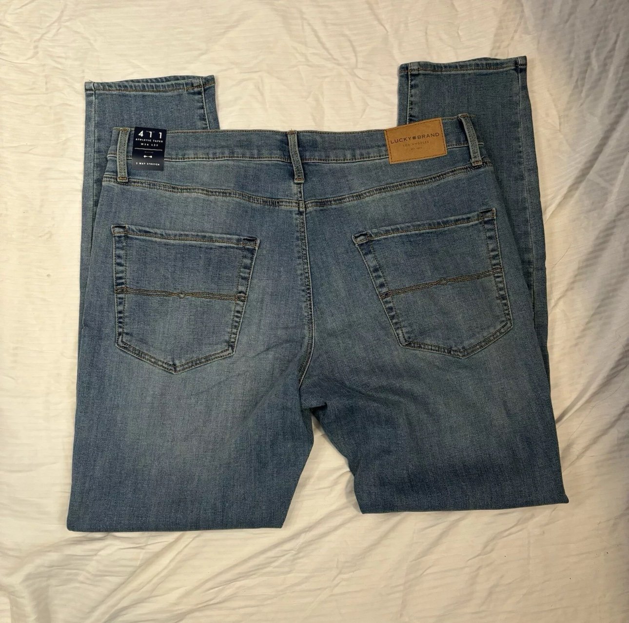 Lucky Brand 411 Athletic Taper Jeans Men's 36 X 32 Medium Wash Stretchy NWT