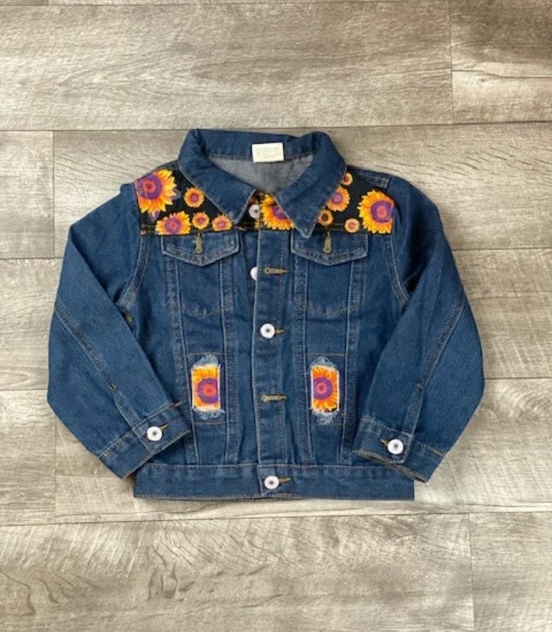 Sunflower Frayed Denim Jacket Sz 5/6