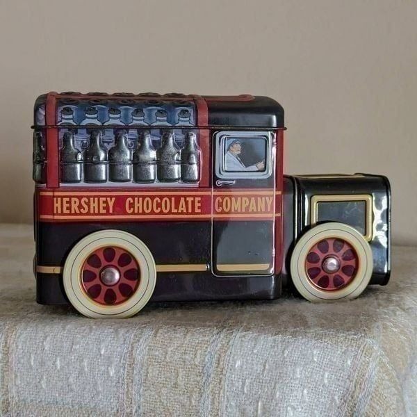Vintage Hershey Vehicle Series Tin Canister Milk Truck Chocolate 7X4.5X3.5