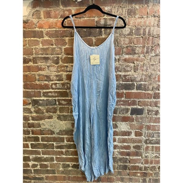 Kiwi & Punch Soft Blue Romper Jumpsuit Women’s Size Small NEW WITH TAGS