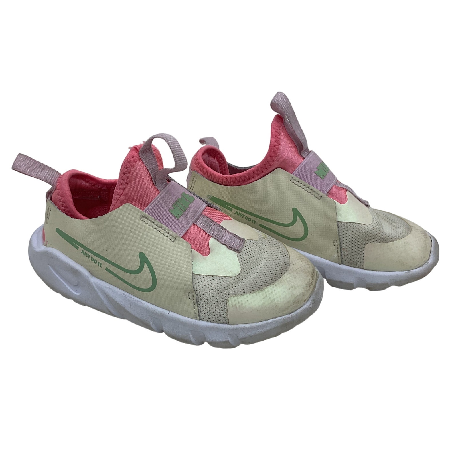 Nike Flex Runner 2 SE Pink White Sneakers, Girls' Size 9C,Preowned