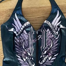Harley Davidson Leather Halter Top