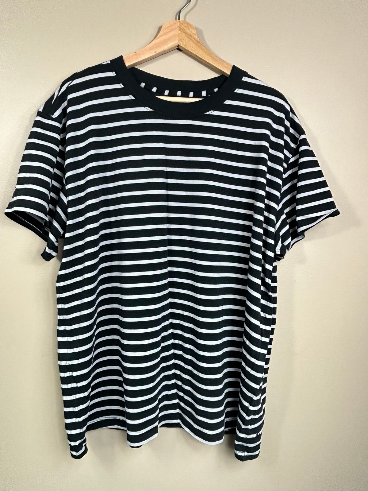 Lululemon All Yours Boyfriend Tee Yachtie Stripe True Black And White