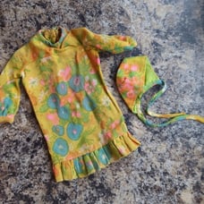 Barbie Mattel Fashion Doll Clothing Clothes 1967 Francie 1288 Dress & Bonnet