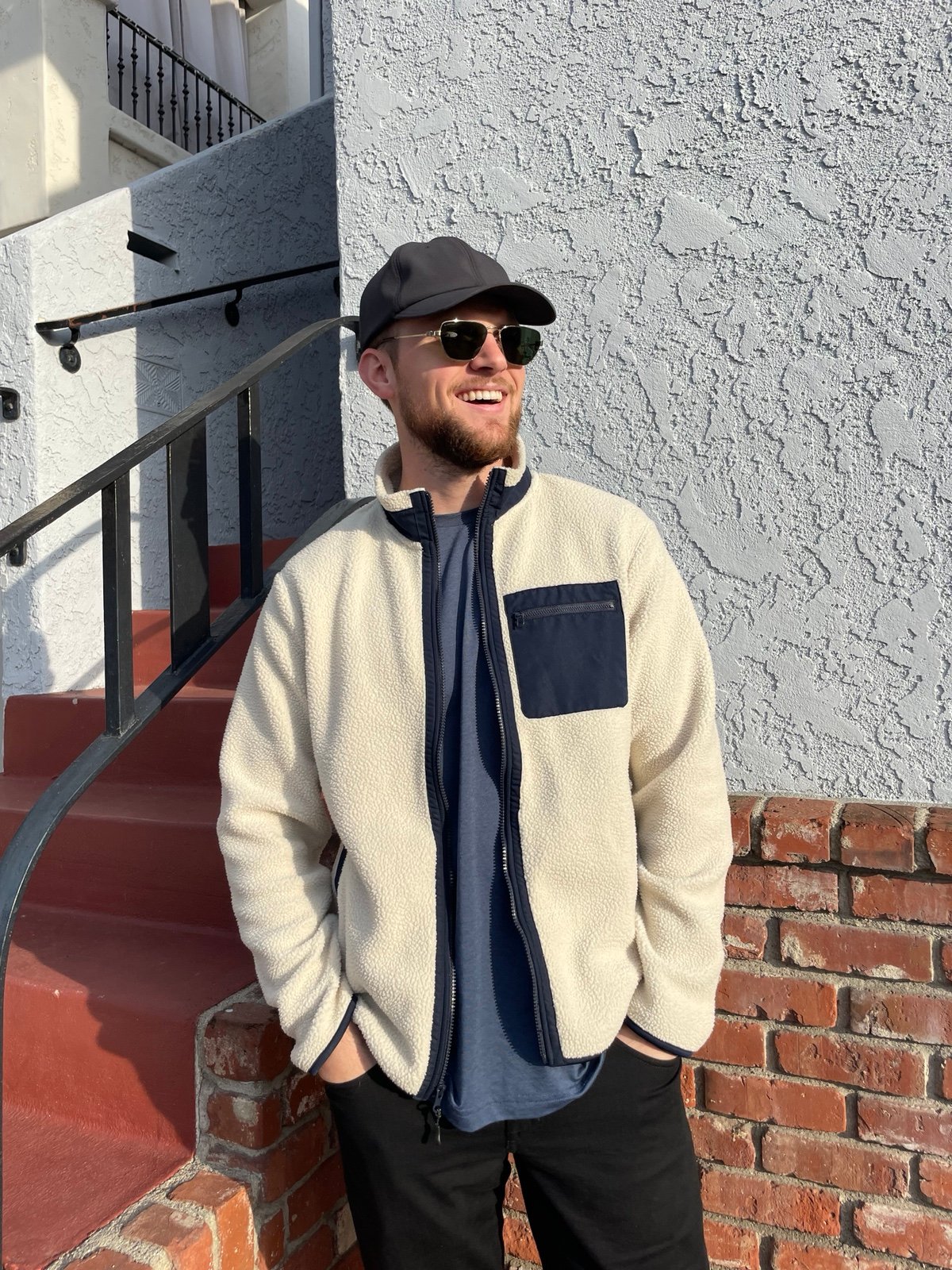 Classic fleece zip up jacket sz L