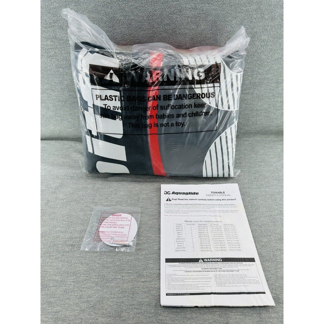 AQUAGLIDE SPITFIRE - 2 Person Towable Tube Package Heavy-Duty Nylon 60'' X 60''