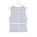 NWT Madewell Cotton Blend Split Crewneck Cardigan Tank Cream Navy Size XS