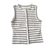 NWT Madewell Cotton Blend Split Crewneck Cardigan Tank Cream Navy Size XS