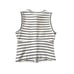 NWT Madewell Cotton Blend Split Crewneck Cardigan Tank Cream Navy Size XS