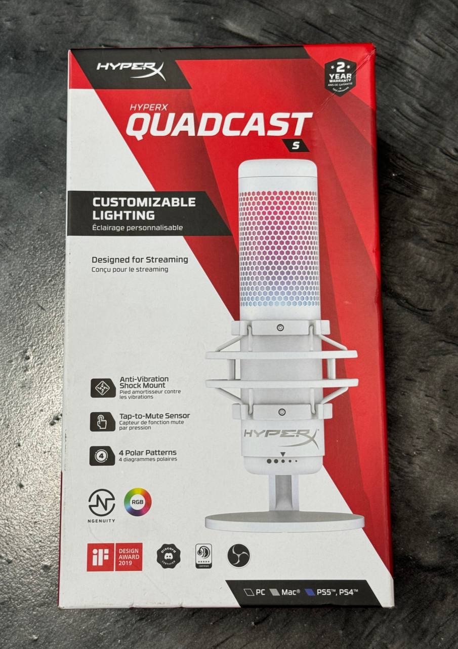 HyperX QuadCast S QDC001 RGB Lighting Corded USB Microphone