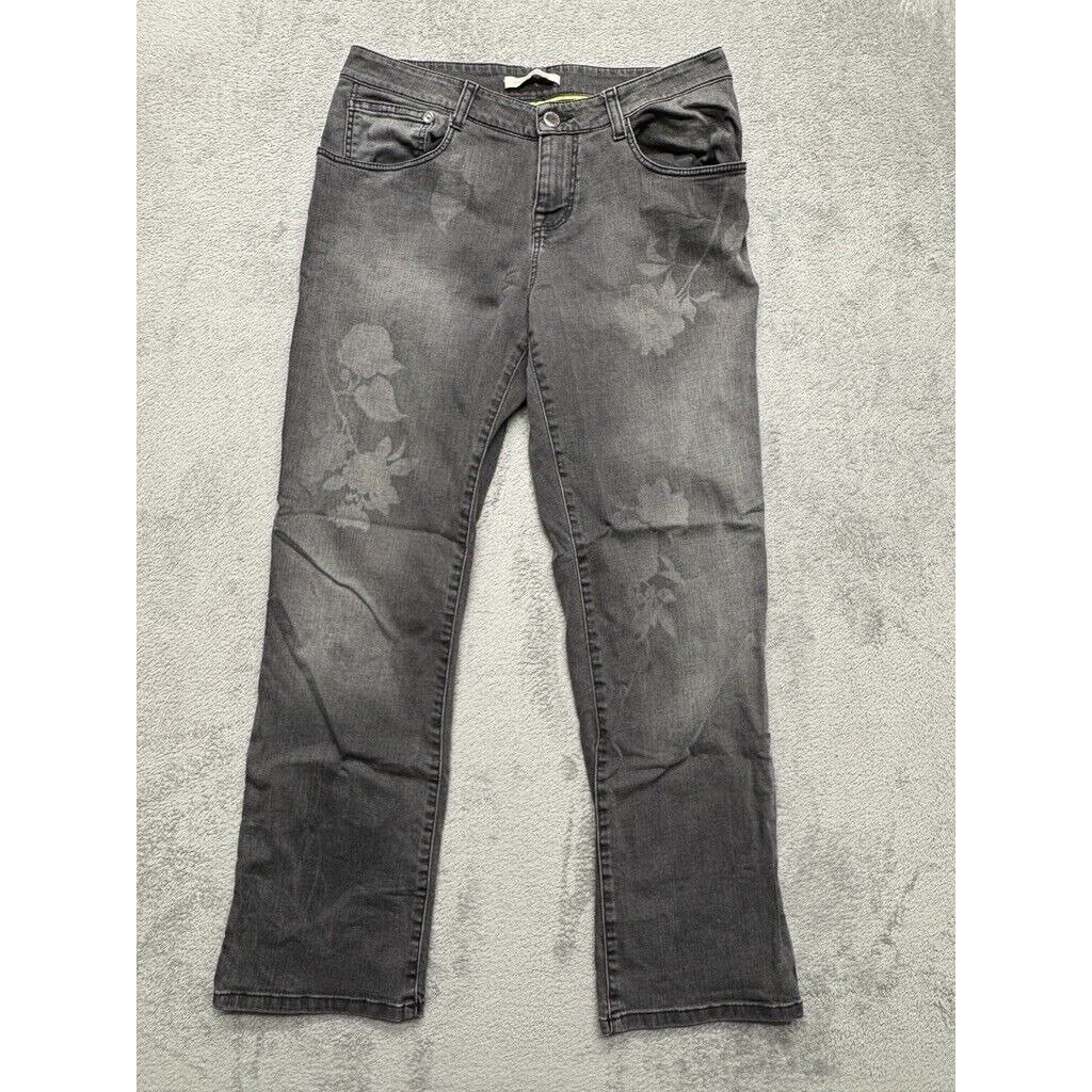 Christopher Kane Floral Deisgn Jeans Womens Size 28 Gray Denim