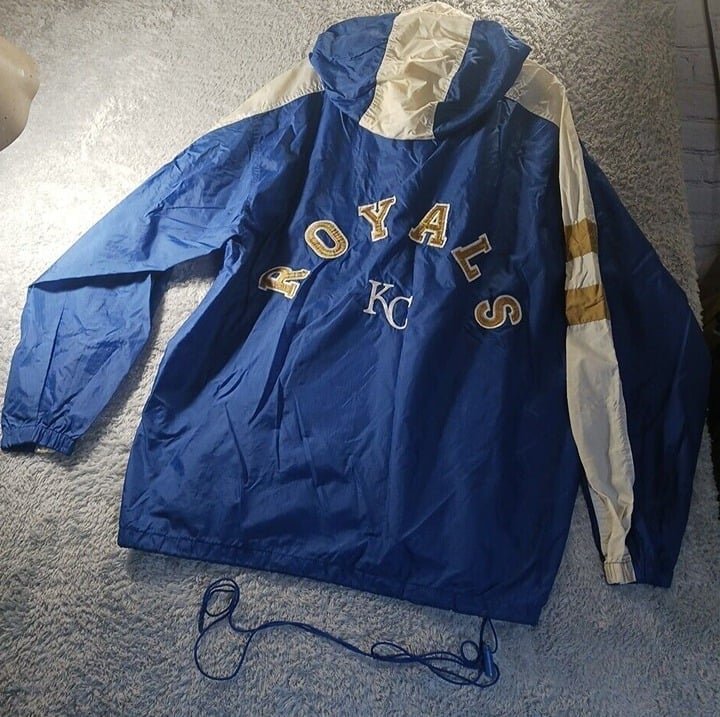 Pro Player Kansas City Royals MLB Windbreaker Jacket XL Spellout Y2K 90s Vintage