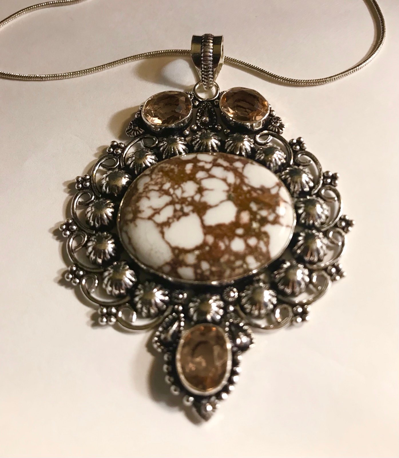 Wild Horses Smokey Topaz 925 Sterling Silver Necklace