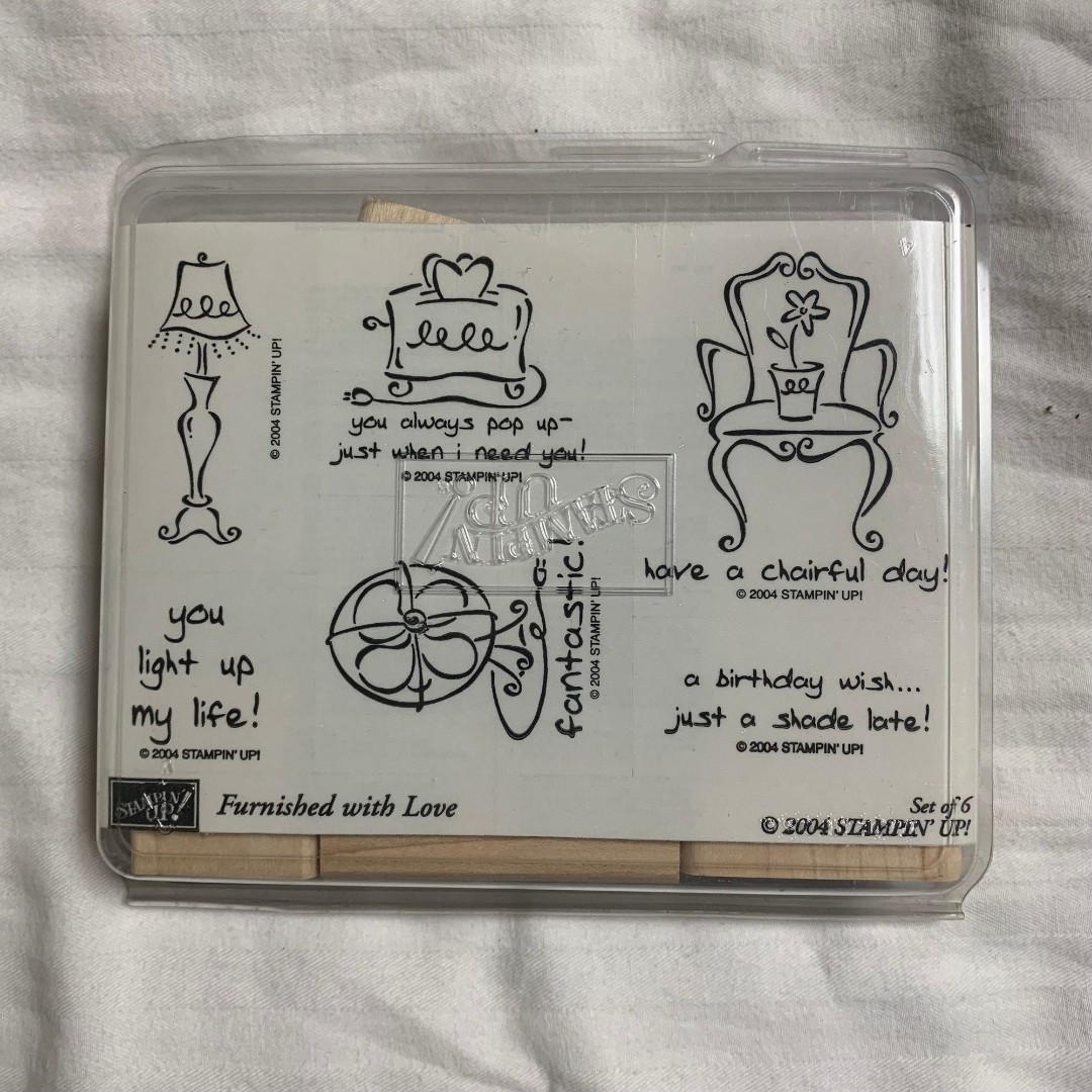 Vintage Stampin Up! Furnished With Love Retired Set Rubber Cling Spring 2004