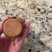 Vintage shot glass with a leather holder