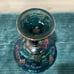 Vintage Carnival Glass Fruit Bowl Blue Iridescent Grape Leaf Pattern