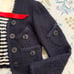 Paul Smith Blue Navy Tweed Jacket/ Blazer with Red Bow