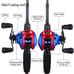 Casting Fishing Rod And Reel Combo Portable 5 Sections Carbon Fishing Rod