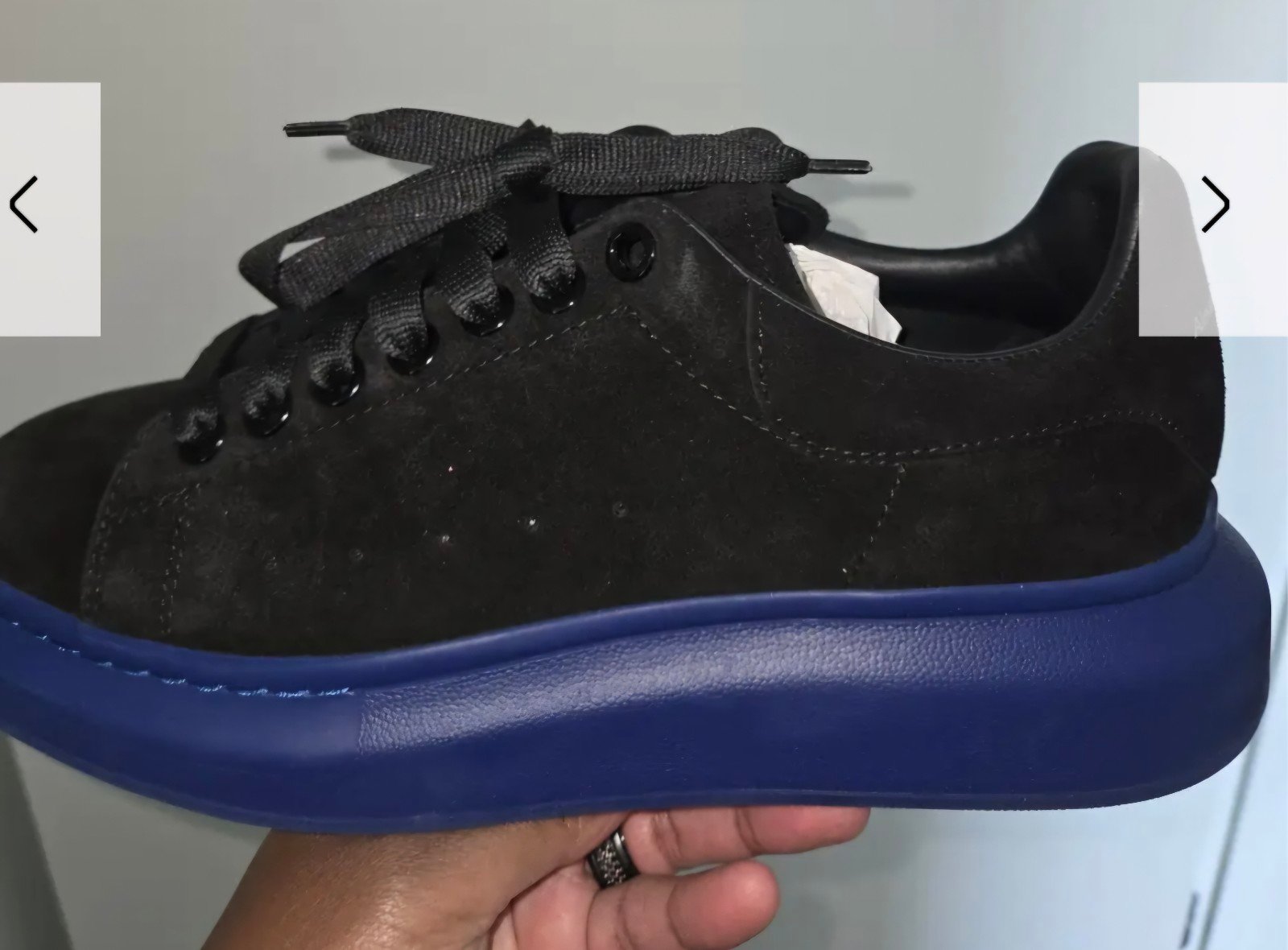 Alexander McQueen SSENSE Exclusive Black & Blue Oversized Sneakers