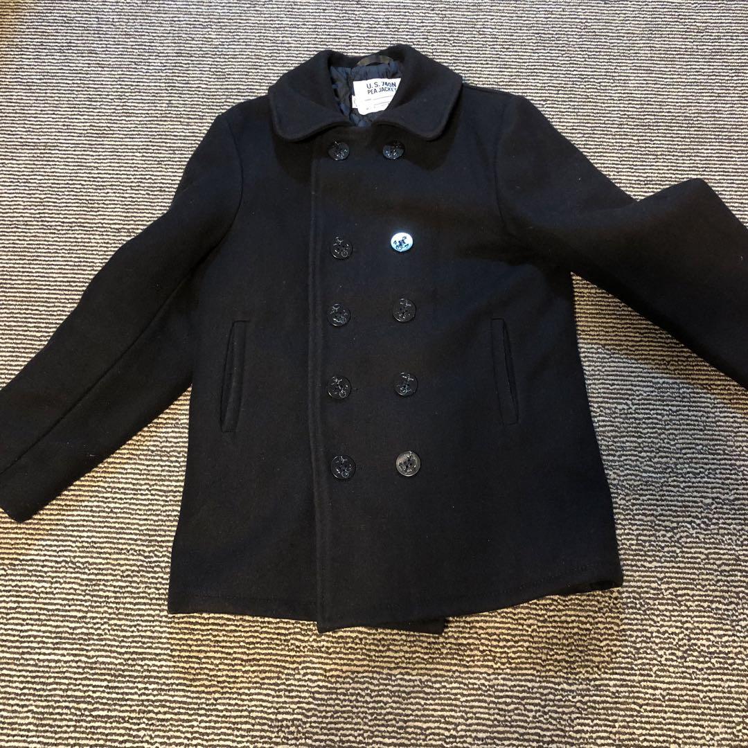 定番の中古商品 SCHOTT ショット P-coat 740N Size 38 Black ジャケット・アウター