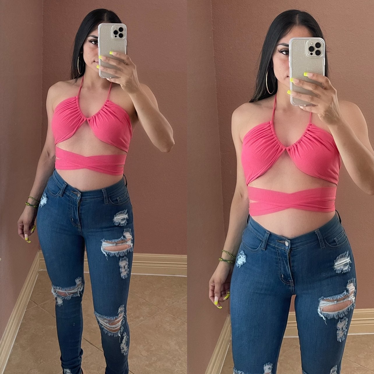 ARI Wrap top -fuschia