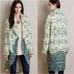 ANTHROPOLOGIE Moth Sugar Pine Sweater Coat XS Wool Green Paisley Art to Wear