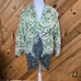 ANTHROPOLOGIE Moth Sugar Pine Sweater Coat XS Wool Green Paisley Art to Wear