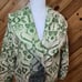 ANTHROPOLOGIE Moth Sugar Pine Sweater Coat XS Wool Green Paisley Art to Wear