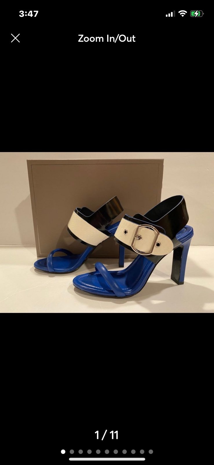 BCBGMaxAzria Nell sandals heels blue black 6.5