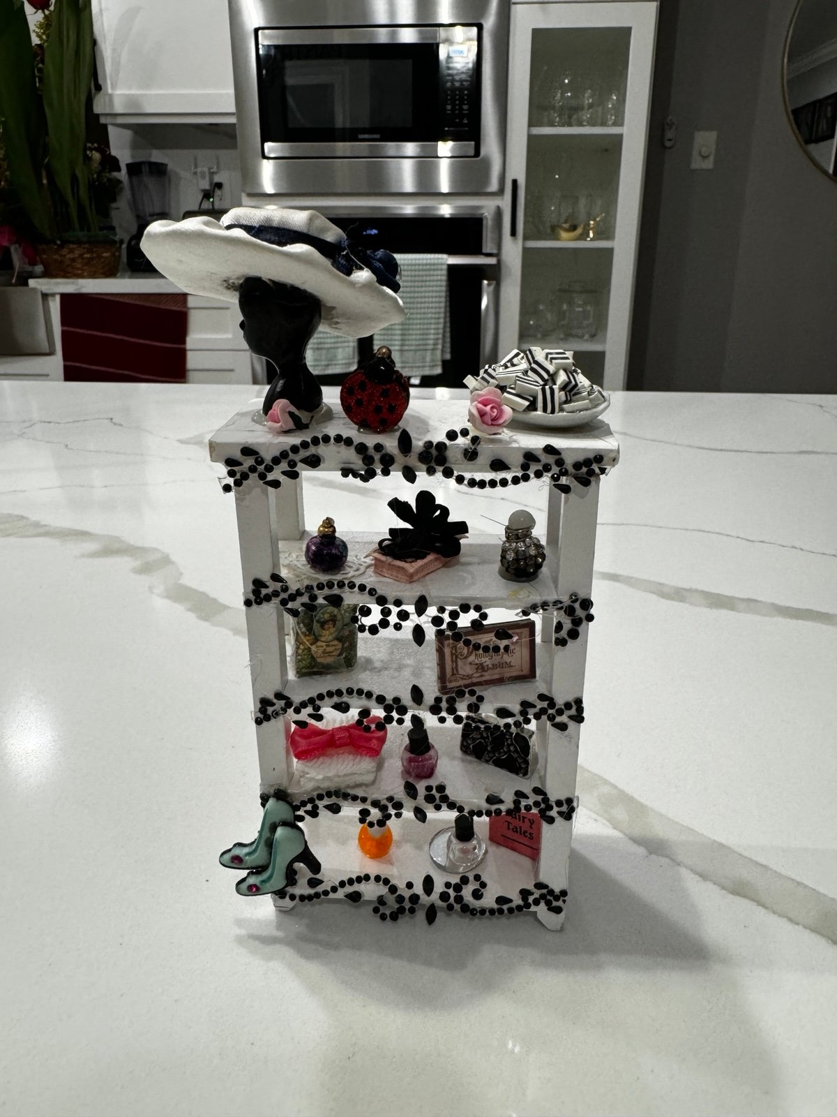 Black And White Set Including Women Accessories With A Hat Miniatures Handmade
