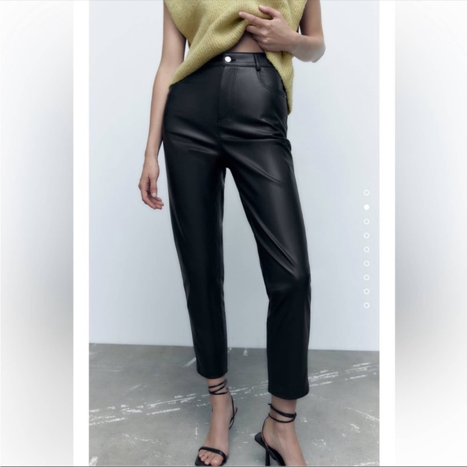 Zara Faux Leather High Rise Mom Fit Pants 6
