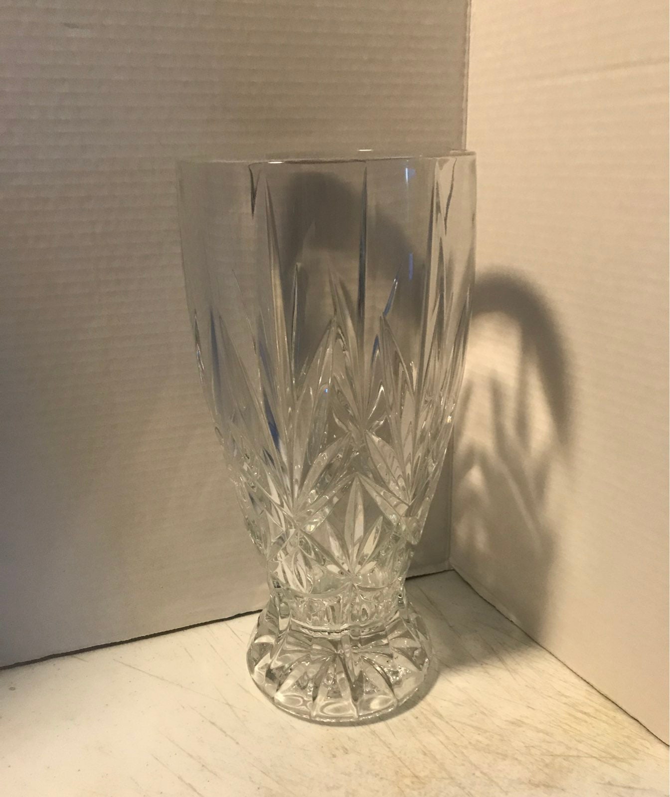 Tall antique led crystal vase