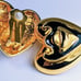 Fabulous 1990's Deep Green Enamel and Gold Toned Escada Clip-On Heart Earrings