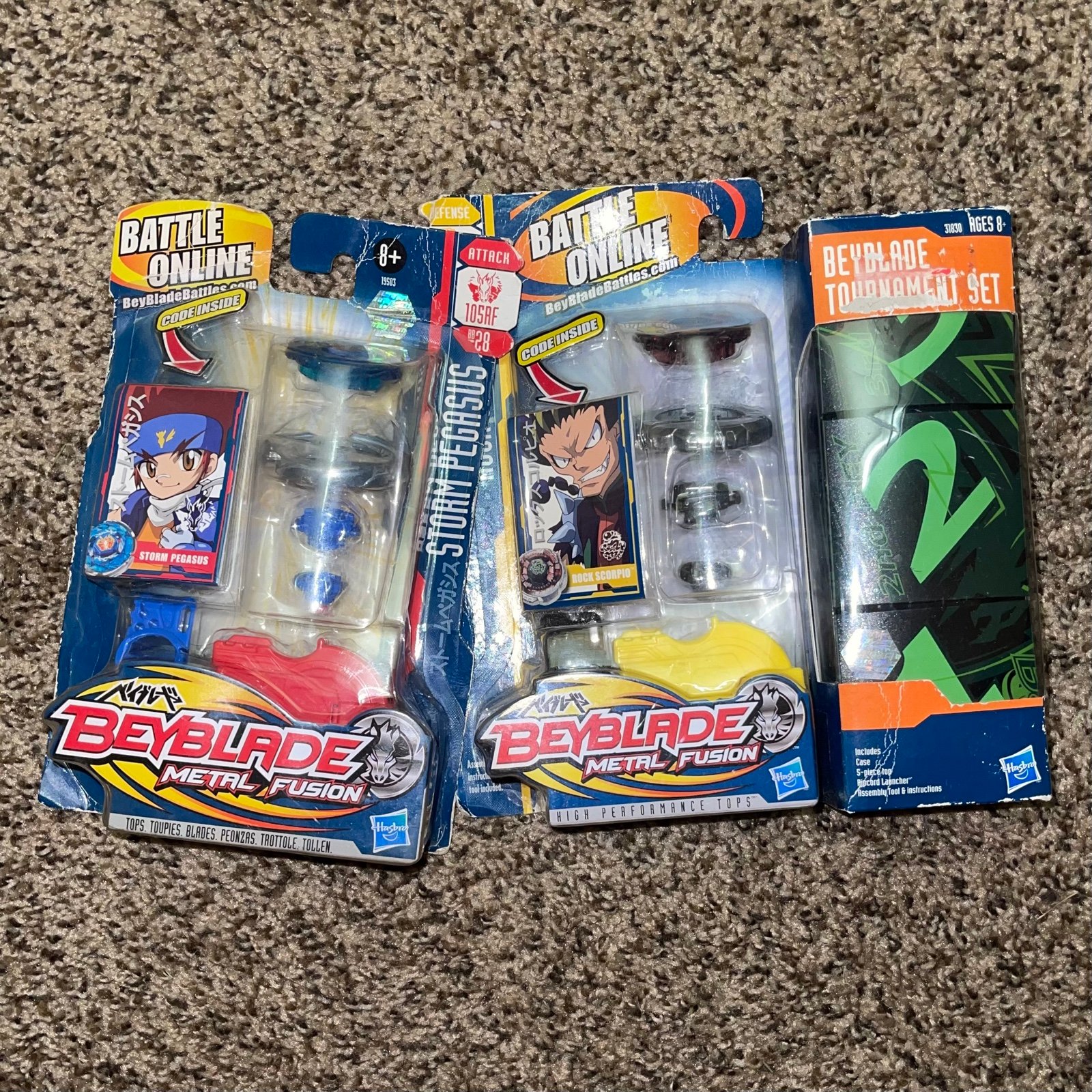 Nib Storm Pegasis and Rock Scorpio Beyblade Metal Fight