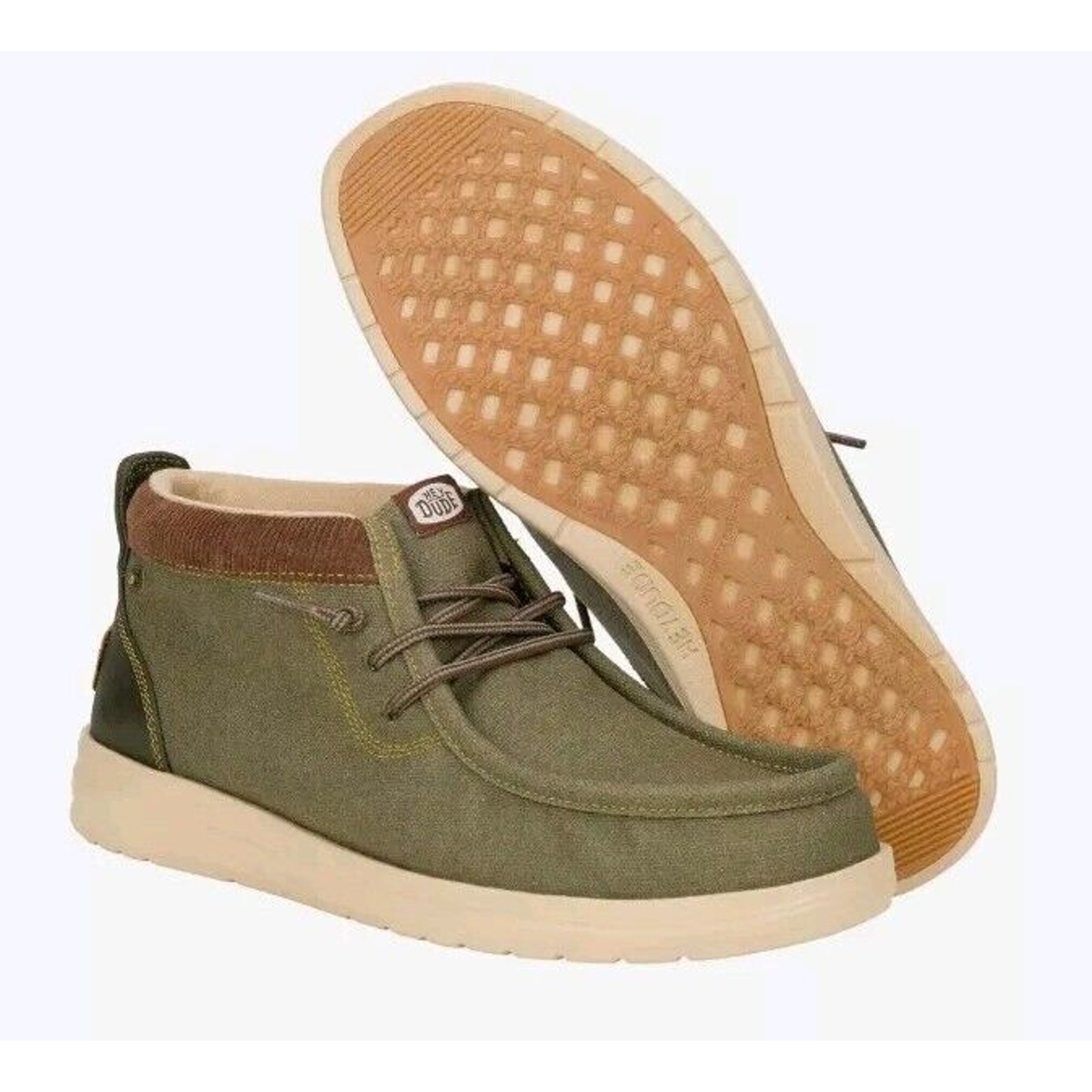 Hey Dude Men's Size 11 Wally Mid GripR Workwear Dusty Olive Shoes New