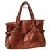 ABACO PARIS BROWN LEATHER DOUBLE HANDLE VINTAGE SATCHEL