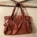 ABACO PARIS BROWN LEATHER DOUBLE HANDLE VINTAGE SATCHEL
