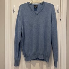 Jos A Bank Cashmere Light Blue Pullover Sweater Size Large Executive Collection