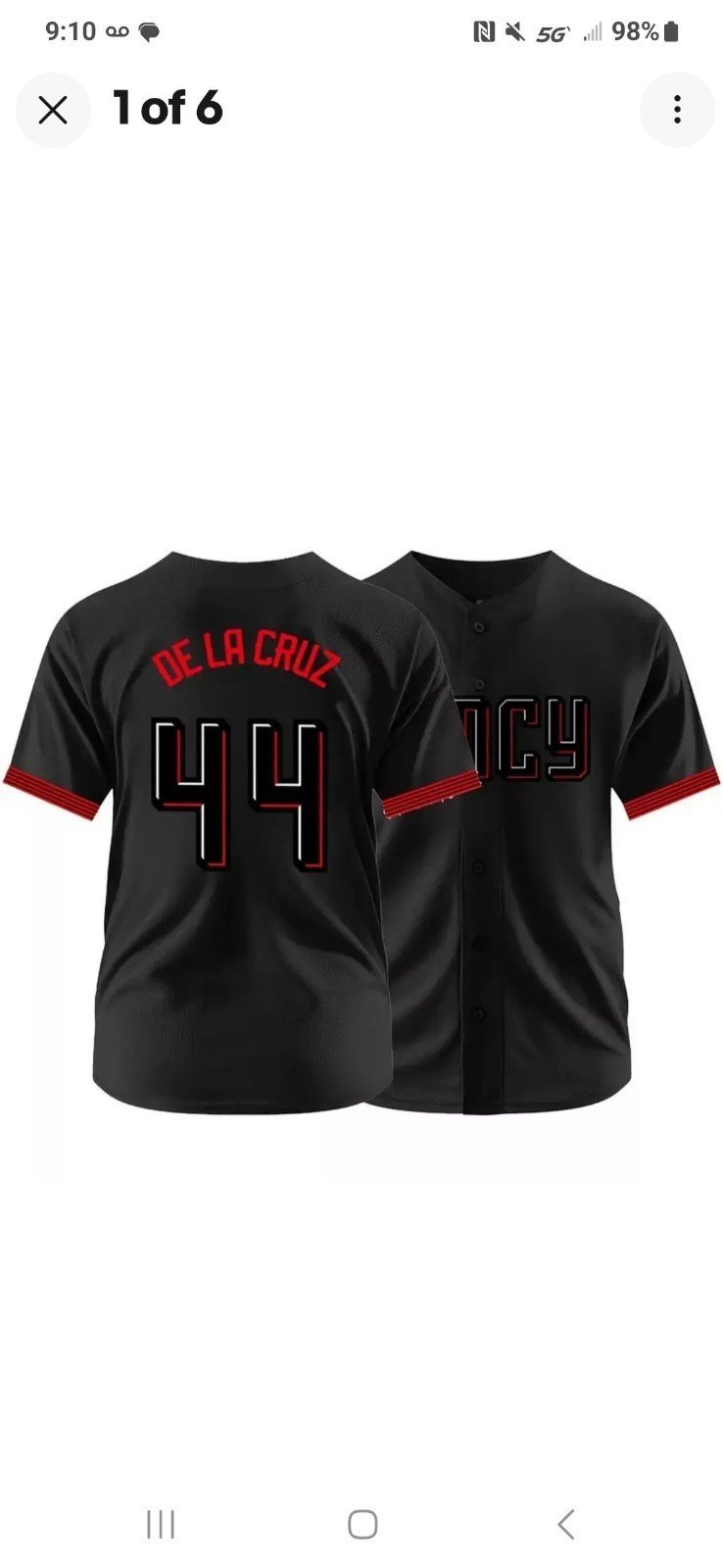 Cincinnati Reds City Connect Elly De La Cruz #44 MLB Baseball Jersey Men's XXL